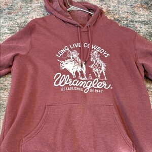 Wrangler Maroon Crewneck Hoodie with White Western Graphic